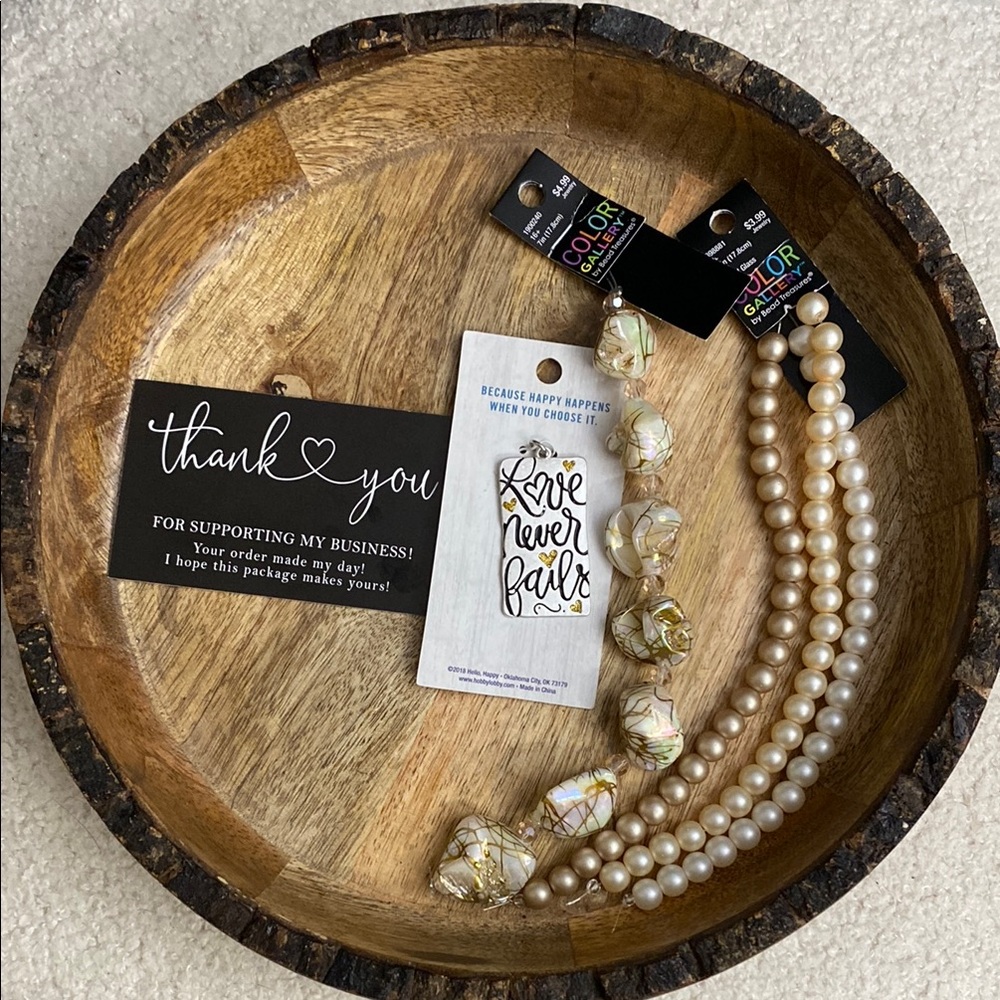 Elegant Pearl and Gold Bead Set & charm